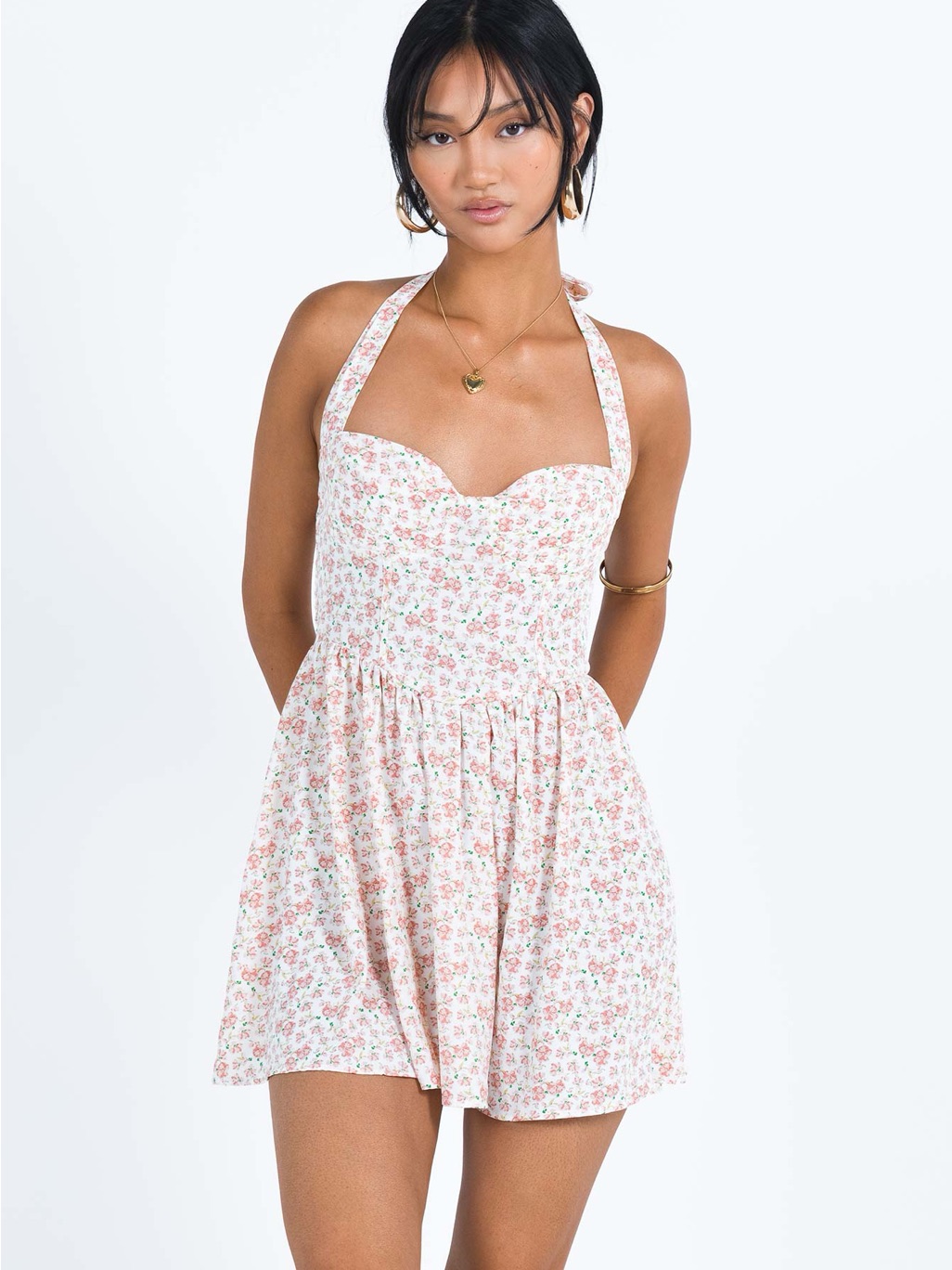 Princess Polly Lyle Mini Dress Pink Floral Cottagecore Feminine Size 10